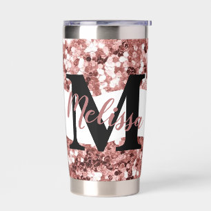 Personalised glitter   insulated tumbler