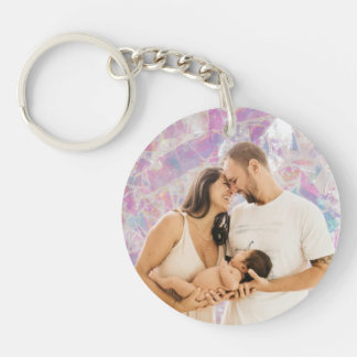 Personalised Glitter Keyring with Custom Photo