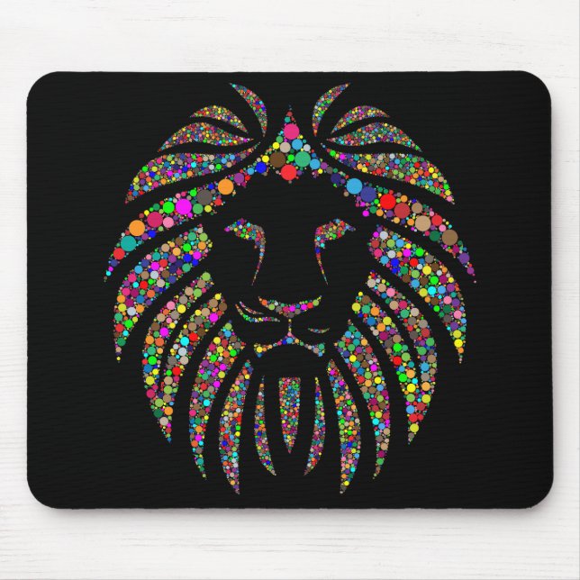Personalised Glitter Lion Wild Animal Mouse Mat (Front)