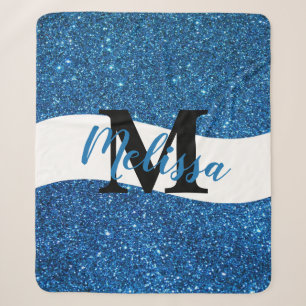 Personalised glitter  sherpa blanket