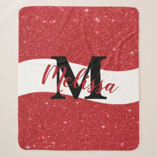Personalised glitter  sherpa blanket