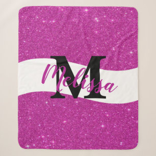 Personalised glitter sherpa blanket