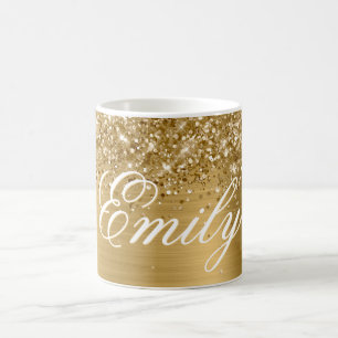 Personalised Glittery Gold Foil Coffee Mug
