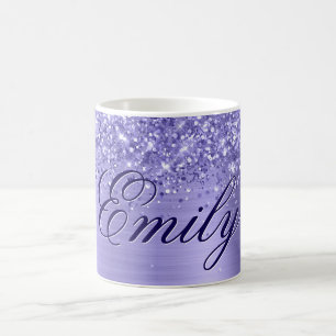 Personalised Glittery Periwinkle Foil Coffee Mug