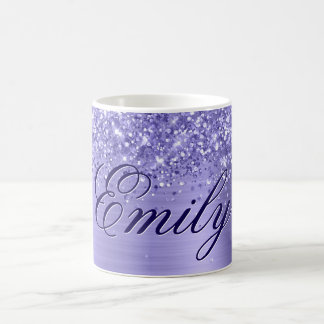 Personalised Glittery Periwinkle Foil Coffee Mug