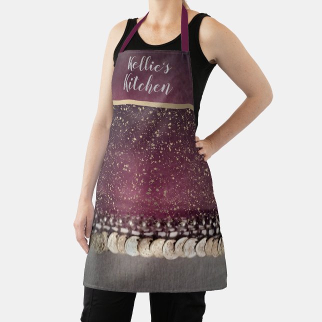 Personalised Glittery Stars Coin Scarf    Apron (Insitu)