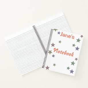 Personalised Glittery Stars Notebook