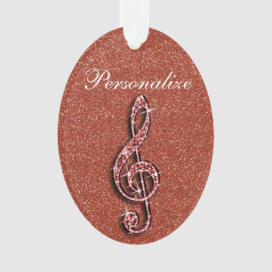Personalised Glitzy Sparkly Diamond Music Note Ornament