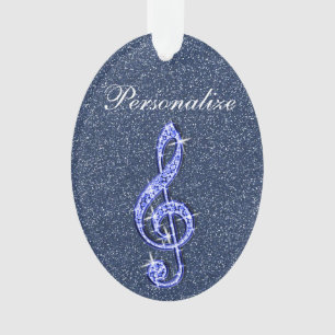 Personalised Glitzy Sparkly Diamond Music Note Ornament