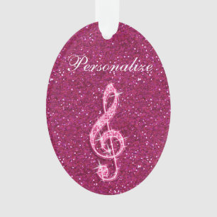 Personalised Glitzy Sparkly Diamond Music Note Ornament