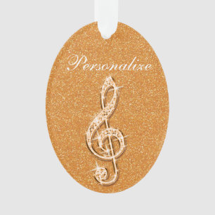 Personalised Glitzy Sparkly Diamond Music Note Ornament