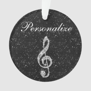 Personalised Glitzy Sparkly Diamond Music Note Ornament