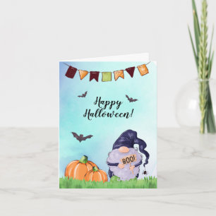 Personalised Gnome Halloween Customer Card