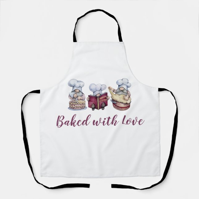 Personalised Gnomes Baking Cooking Cute Funny Apron (Front)