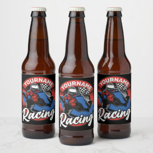 Personalised Go Kart Extreme Racing Karting Race Beer Bottle Label