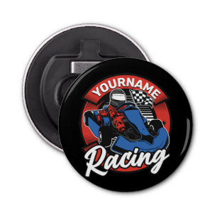 Personalised Go Kart Extreme Racing Karting Race Bottle Opener