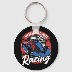 Personalised Go Kart Extreme Racing Karting Race Key Ring