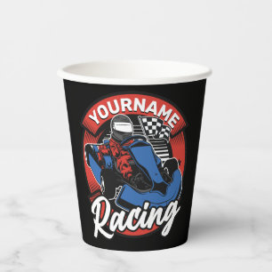 Personalised Go Kart Extreme Racing Karting Race  Paper Cups