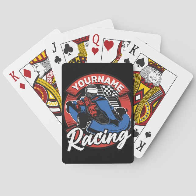 Personalised Go Kart Extreme Racing Karting Race Playing Cards (Back)