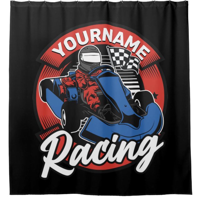 Personalised Go Kart Extreme Racing Karting Race  Shower Curtain (Front)