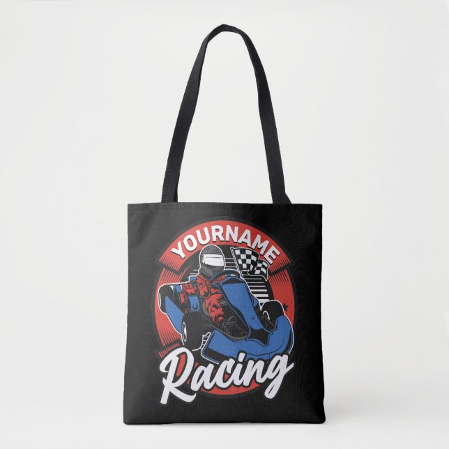 Personalised Go Kart Extreme Racing Karting Race  Tote Bag (Front)