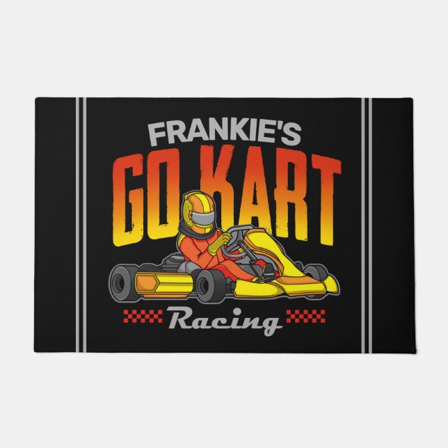 Personalised Go Kart Racing Motorsport Karting Doormat (Front)