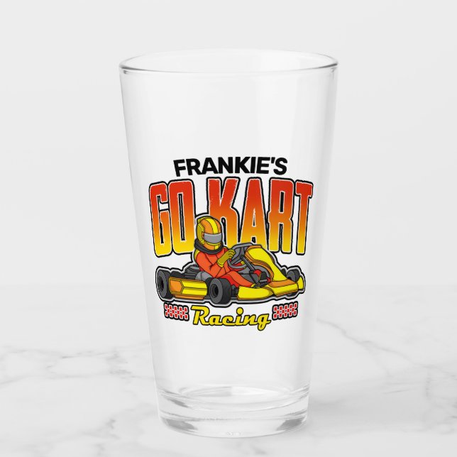Personalised Go Kart Racing Motorsport Karting Glass (Front)