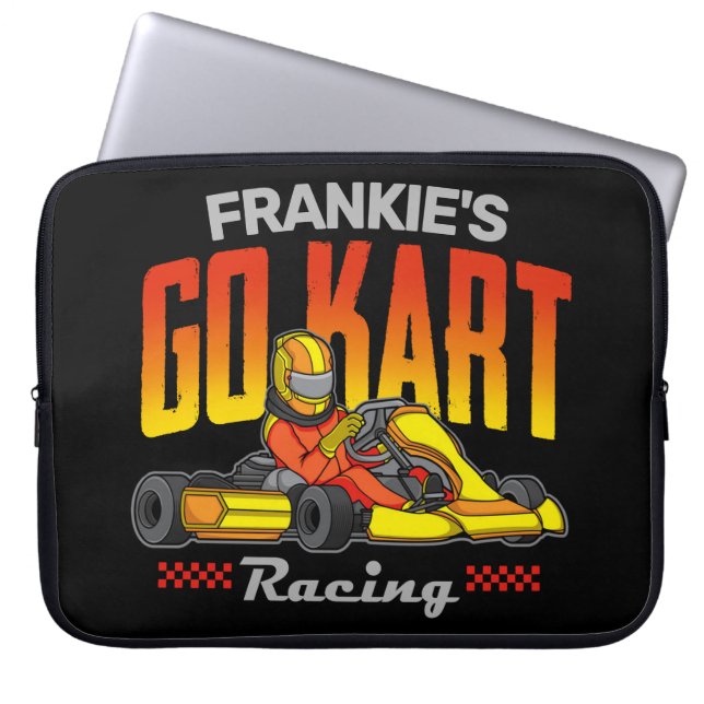 Personalised Go Kart Racing Motorsport Karting Laptop Sleeve (Front)