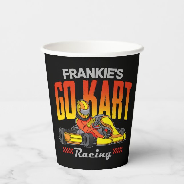 Personalised Go Kart Racing Motorsport Karting  Paper Cups (Back)