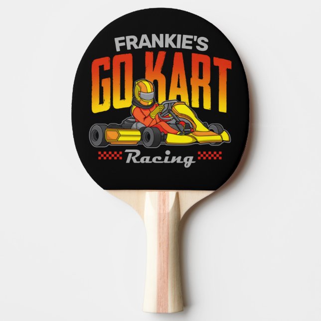 Personalised Go Kart Racing Motorsport Karting Ping Pong Paddle (Front)
