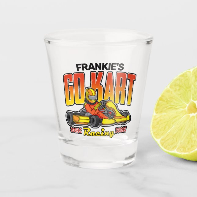 Personalised Go Kart Racing Motorsport Karting Shot Glass (Front)