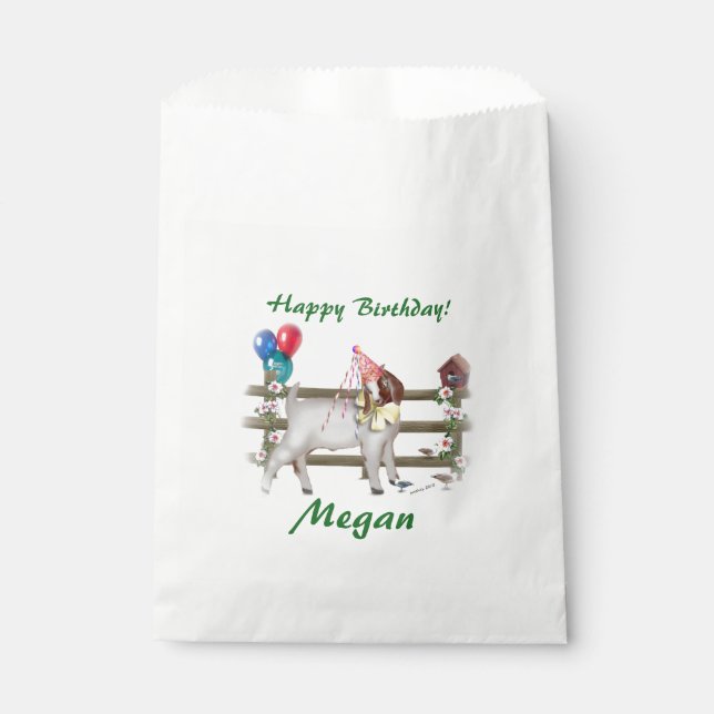 Personalised Goat Birthday Party Theme Favour Bags (Front)