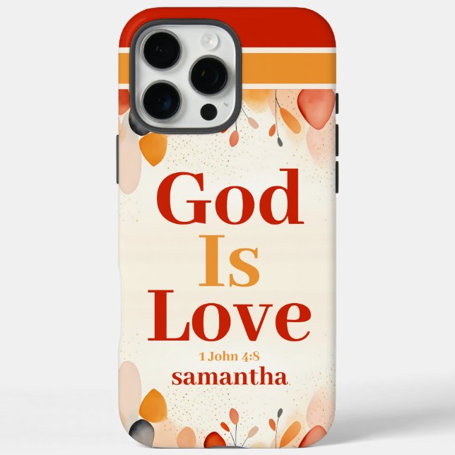 Personalised God Is Love Boho Christian Case-Mate iPhone Case (Back)