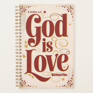 Personalised God Is Love Vintage Christian Planner