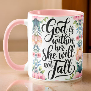 Personalised God is Within Her Christian Women Mug