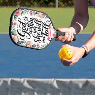 Personalised God is Within Her Christian Women Pickleball Paddle