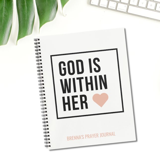 Personalised God Is Within Her Heart Christian Notebook (Creator Uploaded)