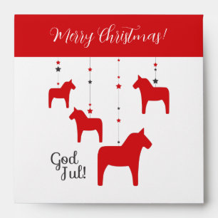 Personalised God jul! Christmas Dala Horse Envelope