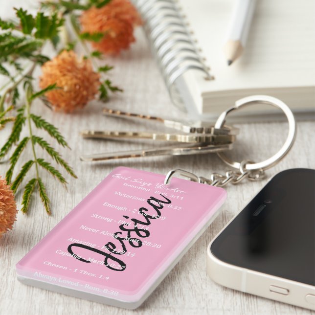 Personalised God says you are, scriptures Key Ring (Front Right)