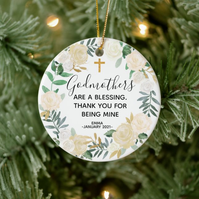 Personalised Godmother Christmas ornament (Tree)