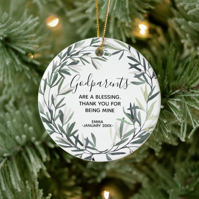 Personalised Godparents Christmas ornament (Tree)