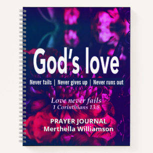Personalised GODS LOVE Floral Prayer Diary Notebook