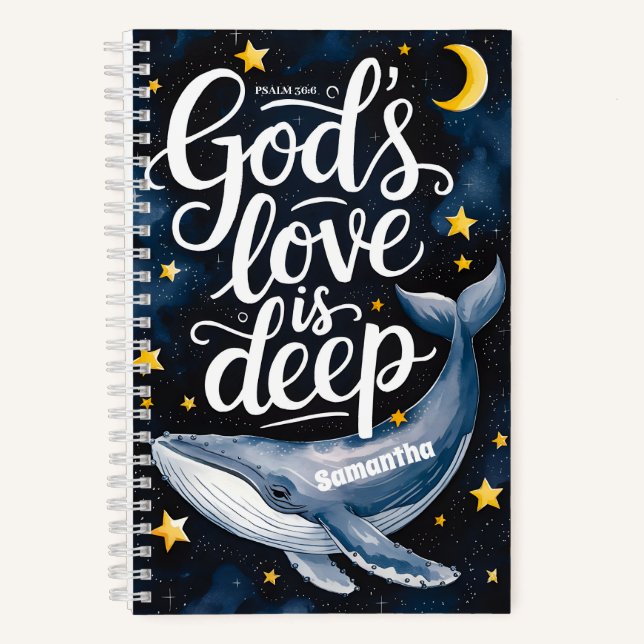 personalised God's Love is Deep Christian Journal (Front)