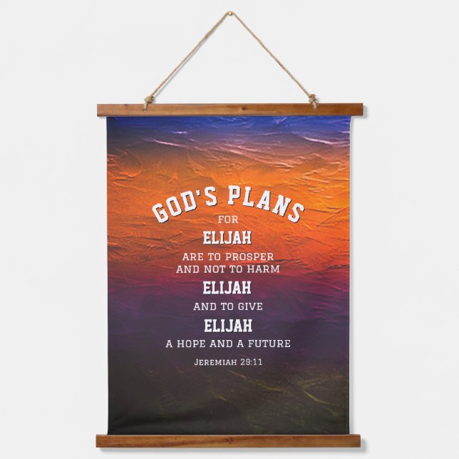 Personalised GOD'S PLANS Jeremiah 29:11 Christian Hanging Tapestry (Front)
