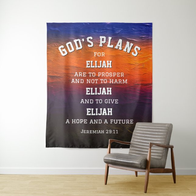 Personalised GOD'S PLANS Jeremiah 29:11 Christian Tapestry (In Situ)