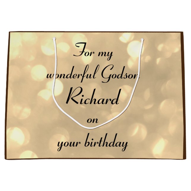 Personalised Godson Birthday Large Gift Bag (Front)