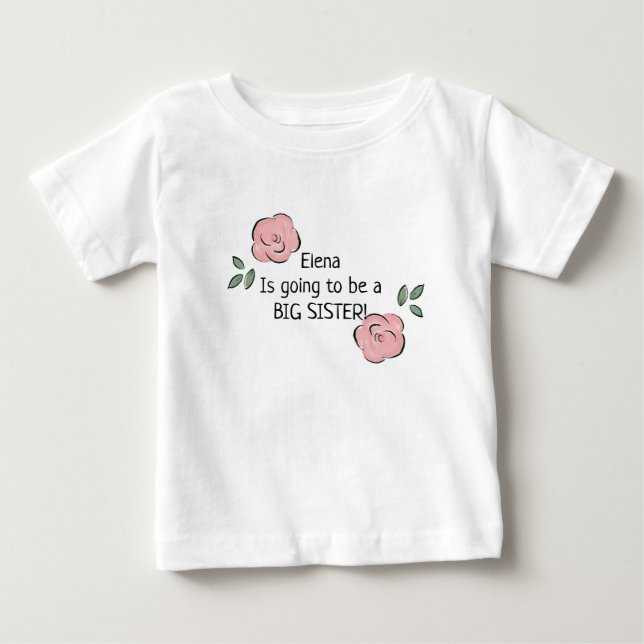 Personalised Going to be a Big Sister T-Shirt (Front)
