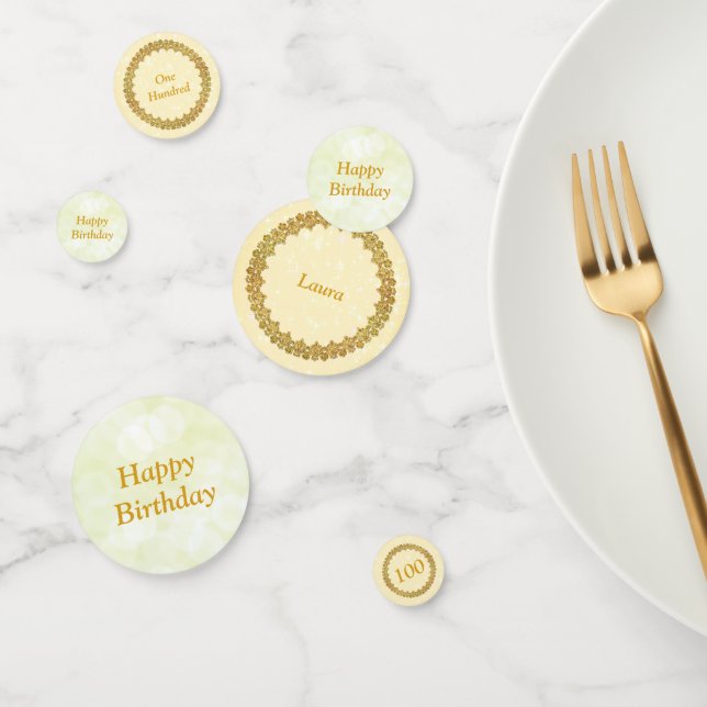 Personalised Gold 100th birthday Confetti (Group)