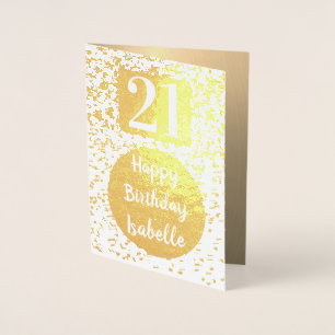 Personalised Gold 21st Birthday Card