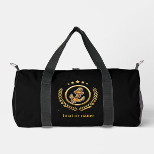 Personalised Gold Anchor Compass Laurel Elegant Duffle Bag